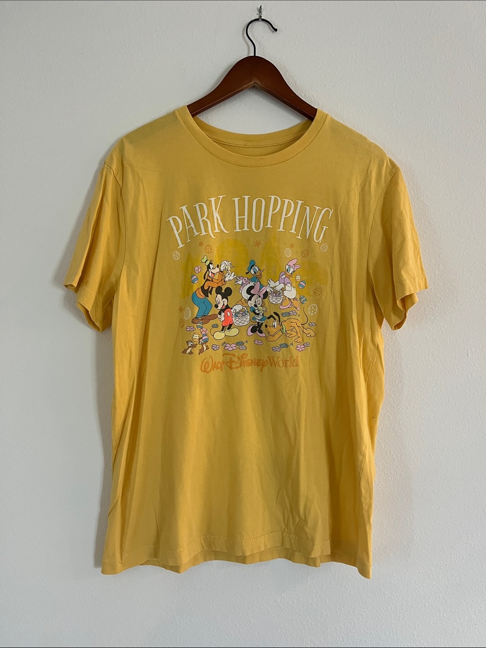 DISNEY Easter Park Hopping Walt Disney World Yellow Graphic Tee